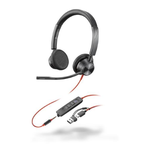 Cuffie e Auricolari - Poly Blackwire 3325 USB-CA + AUX 3,5 mm MS